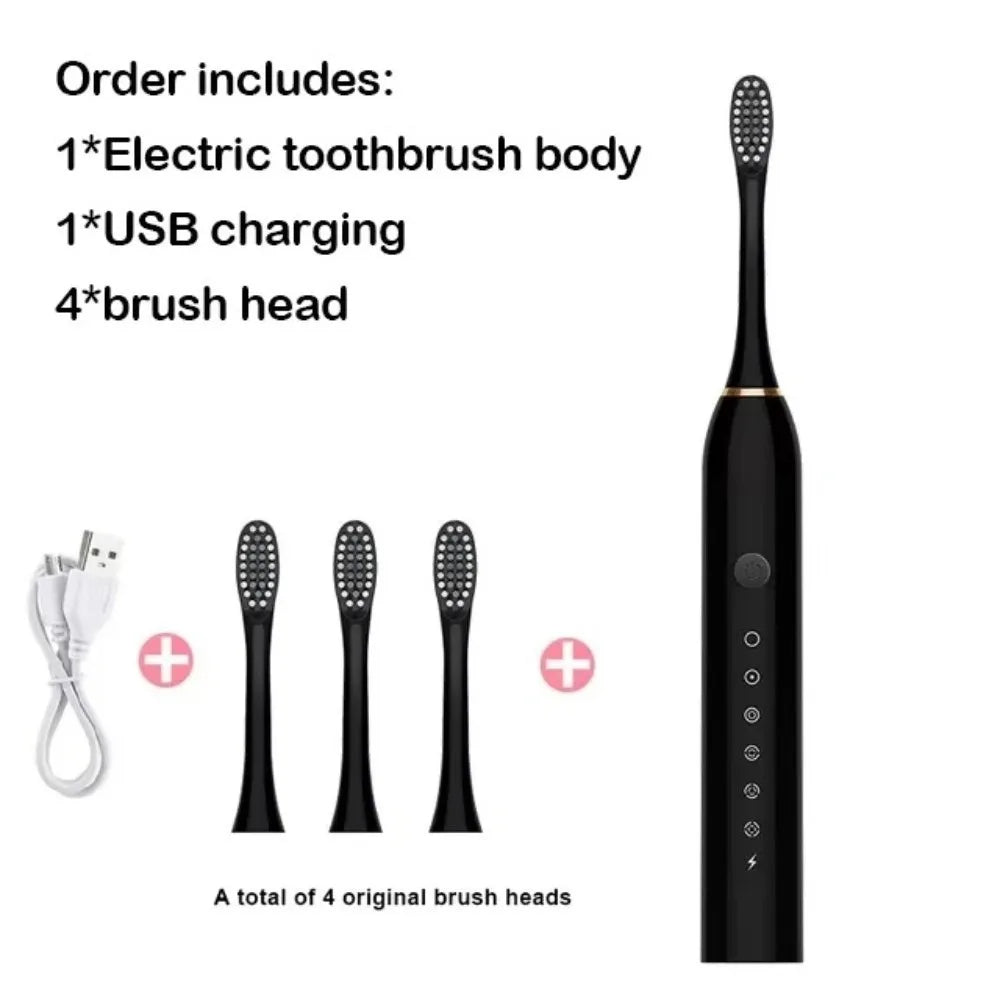 Sonic Electric Toothbrush 6 Modes 42000 VPM + 4 Brush Heads