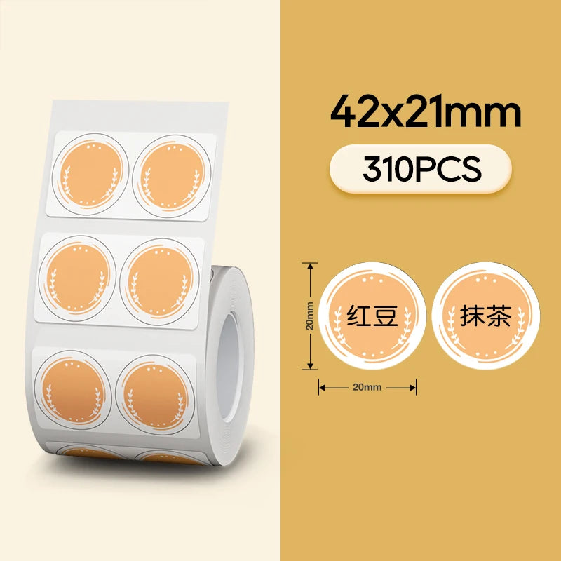 NiiMBOT Thermal Label Roll – Waterproof Round Stickers B1 B21 Thermal Label Roll PRIMED Color Round 42-21