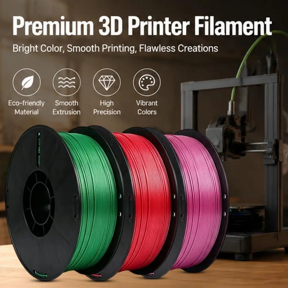 Silk PLA Filament 1.75mm 1kg Spool – Low Warping, Glossy Finish 3D Printer Filament PRIMED