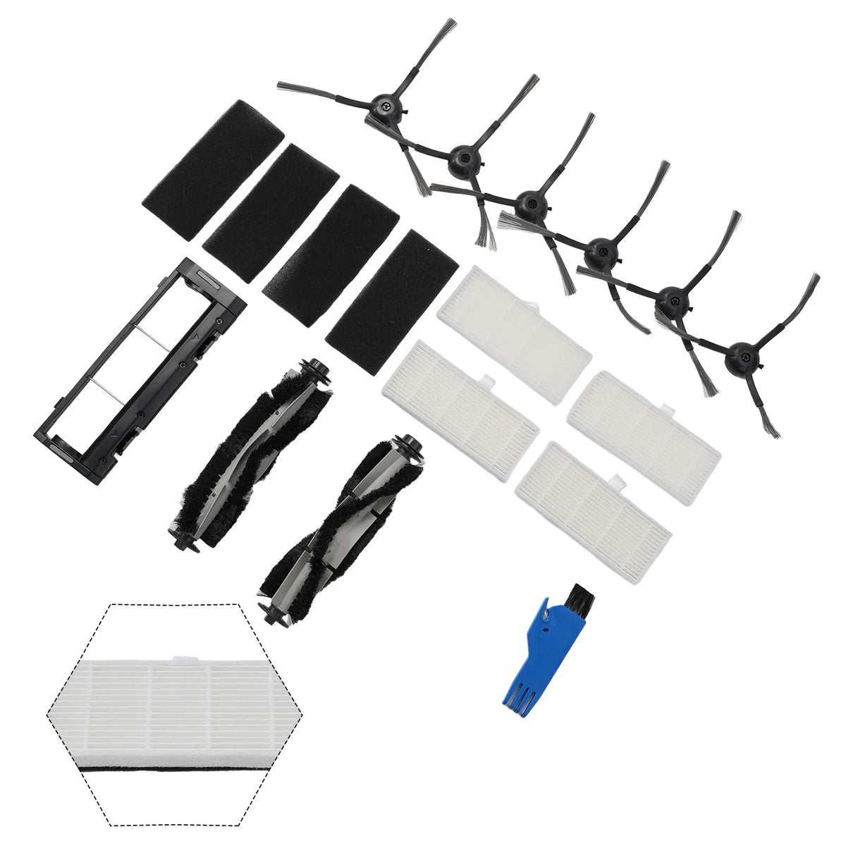Vactidy T6 Robot Vacuum Parts – Brushes & Filter Kit Vacuum Replacement Parts PRIMED