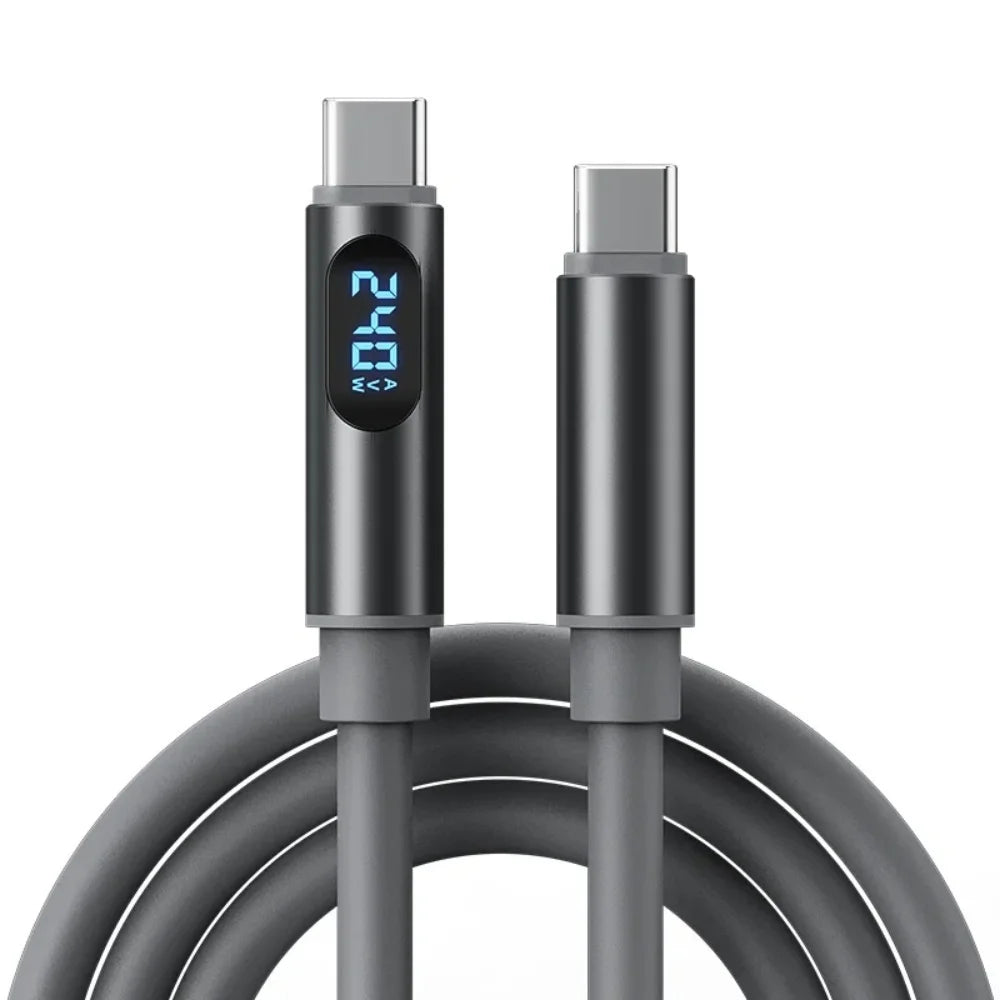 USB-C to USB-C PD Fast Charging Cable – LED Display, 6A USB-C Charging Cable PRIMED 240W PD Cable 1.2M