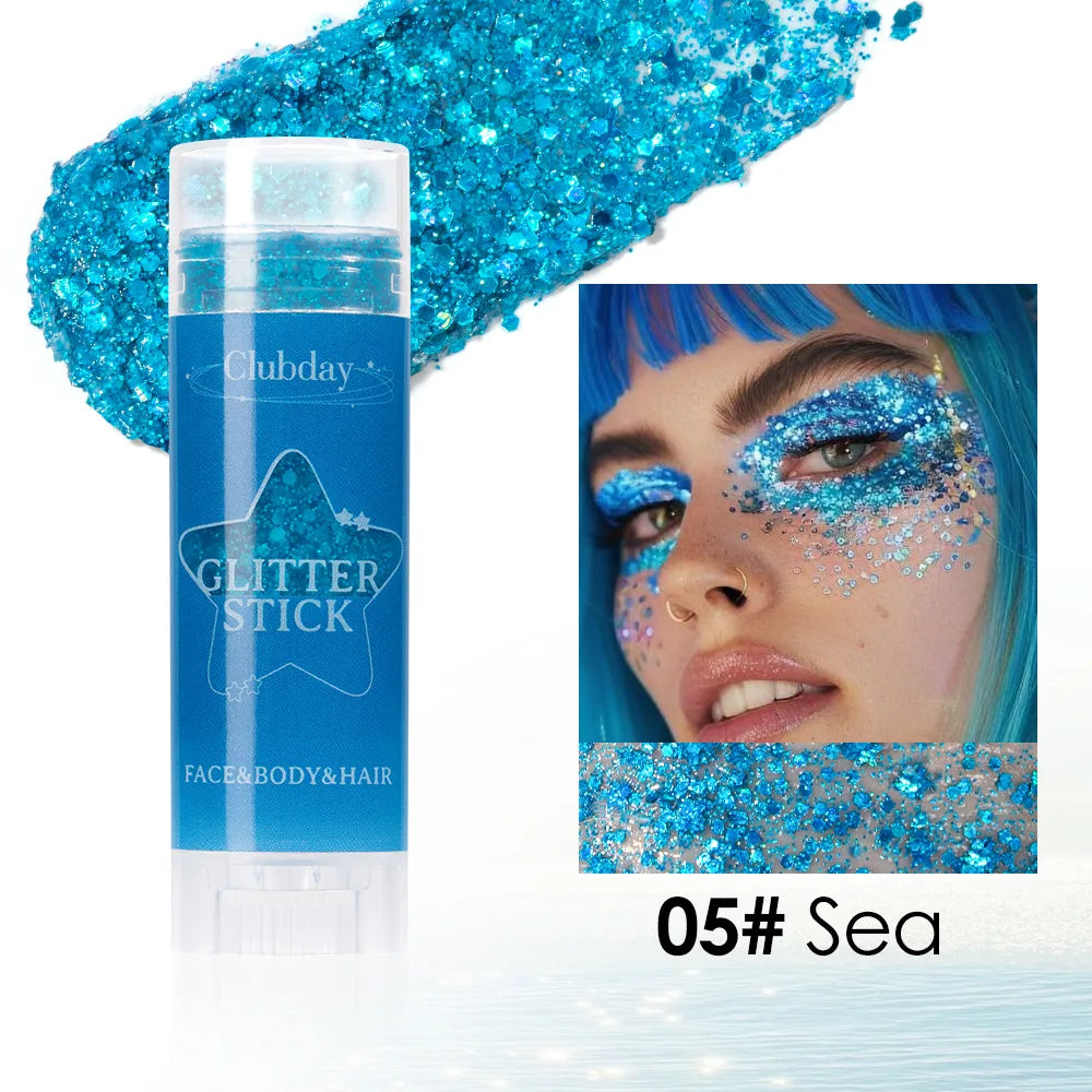 Sequins Glitter Gel Stick – Face, Eye & Body Makeup 6 Colors