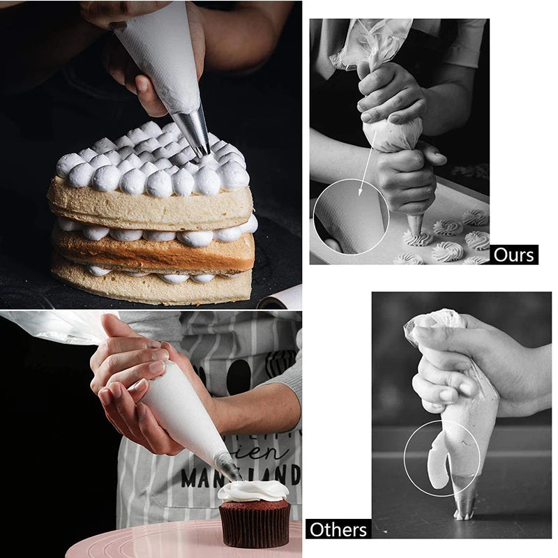 100 Pcs Disposable Anti-Burst Piping Bags for Icing & Baking