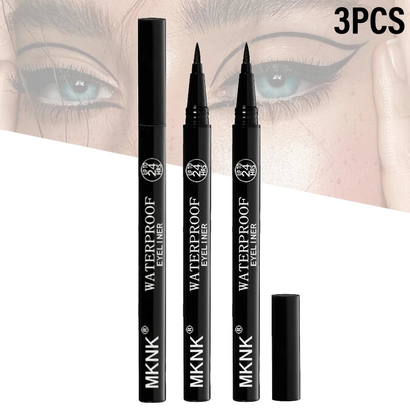 Waterproof Liquid Eyeliner Pen – Fine Tip, Quick Dry Black