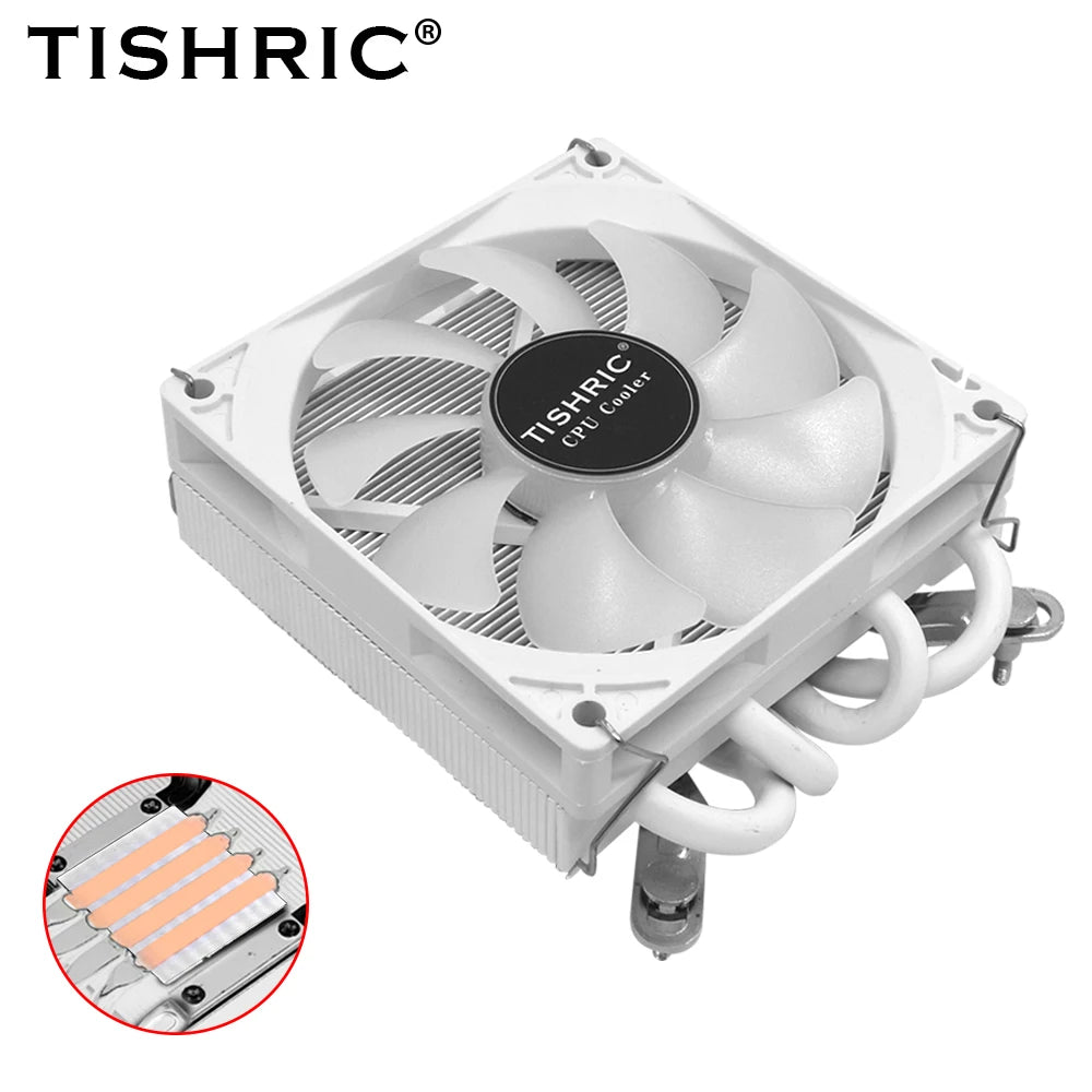 TISHRIC ITX CPU Cooler 4 Heat Pipes PWM RGB | LGA1700 115X CPU Air Cooler PRIMED