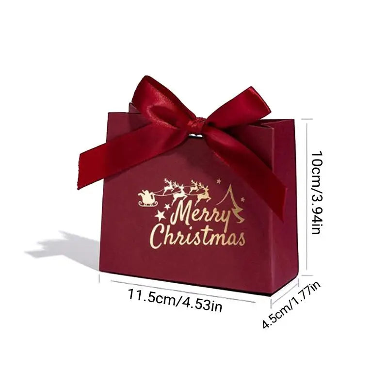 10-Pack Christmas Tree Gift Boxes with Handles | Holiday Favors