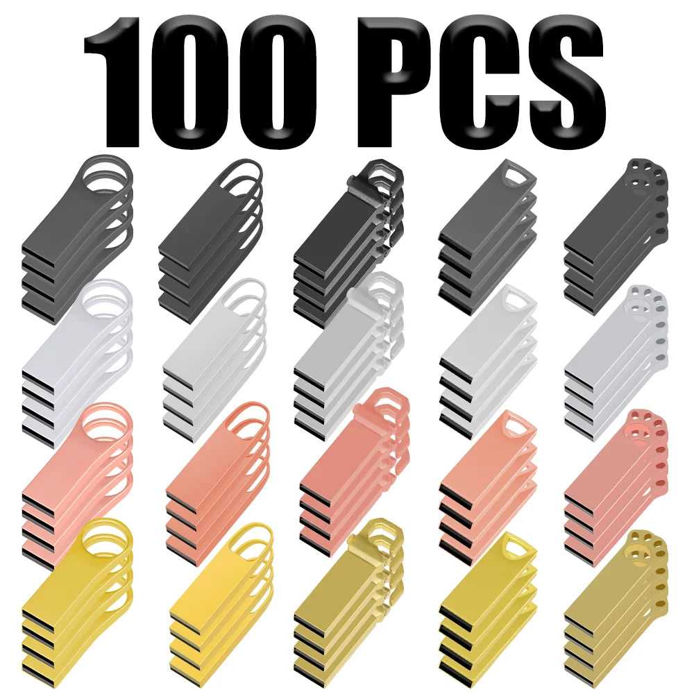100-Pack Metal USB Flash Drives 256MB–128GB | Free Logo Bulk USB Flash Drives PRIMED