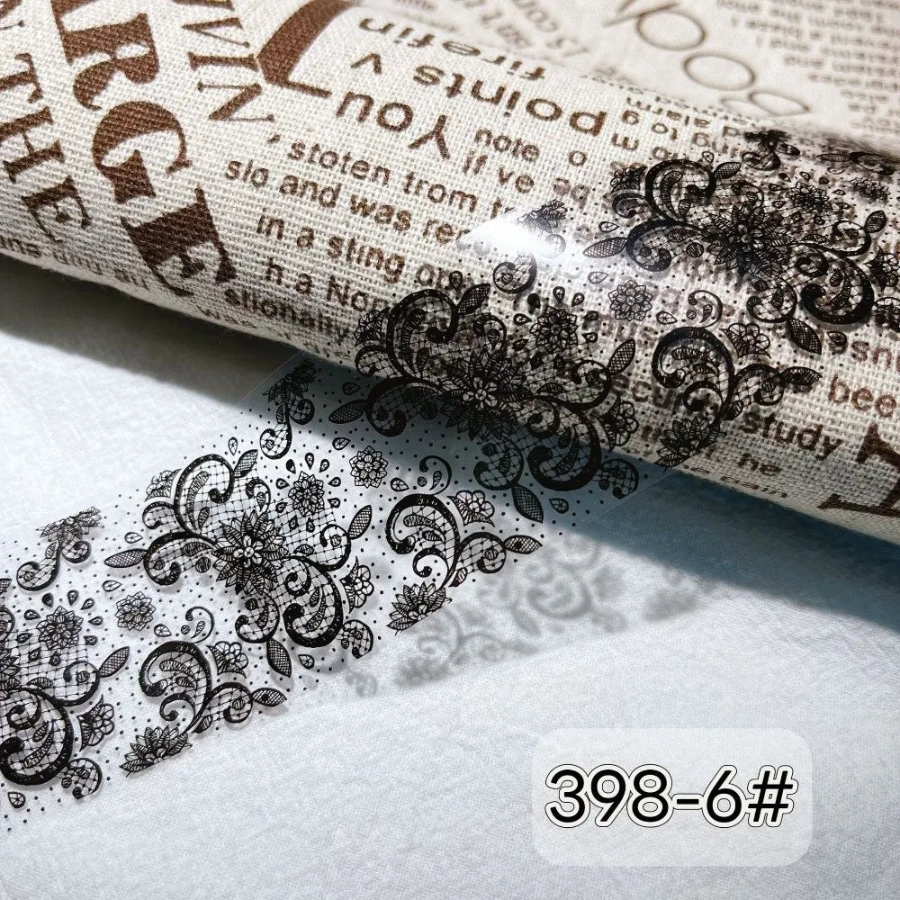 Nail Foil Transfer Stickers – Lace, Leopard & Stripe Designs