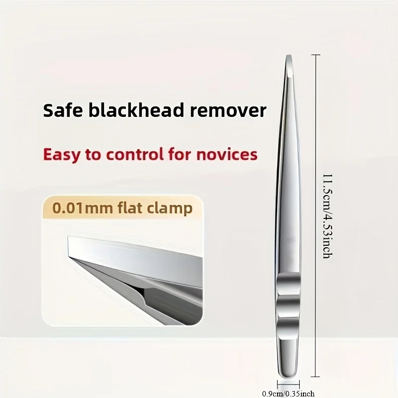 Stainless Steel Tweezers & Comedone Extractor Facial Kit