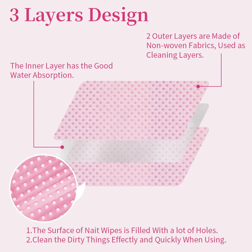 200PCS Disposable Cotton Pads – Eyelash Extension Wipes Lash Extension Supplies PRIMED