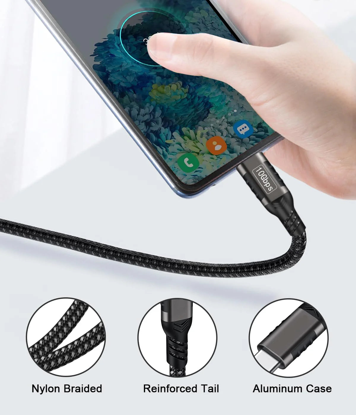 Hannord USB-A to USB-C 3.2 Gen2 Cable – 10Gbps 60W Fast Charge USB-C Data Cable PRIMED