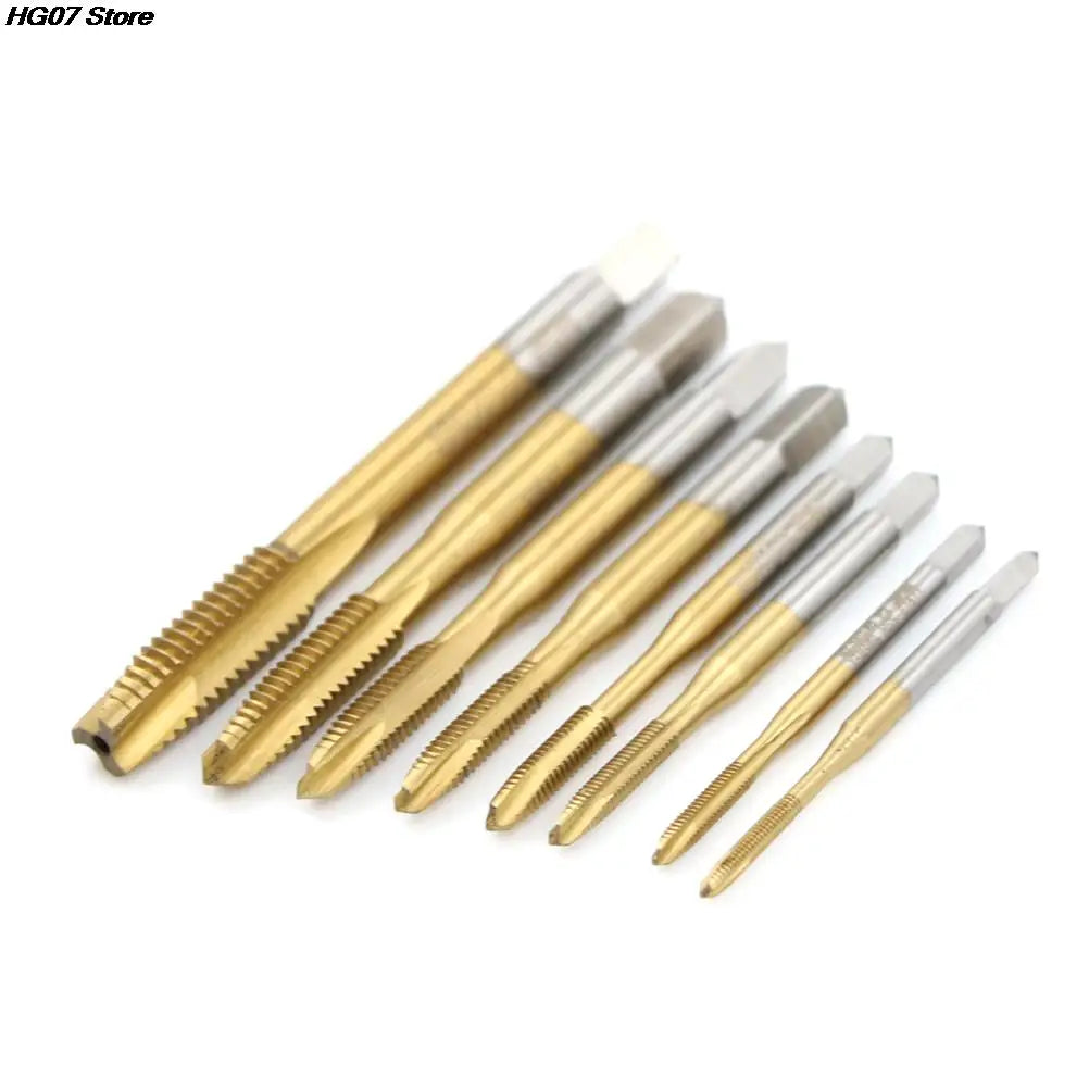 HSS Titanium Spiral Thread Tap Set M2–M8 Right Hand 3 Flute