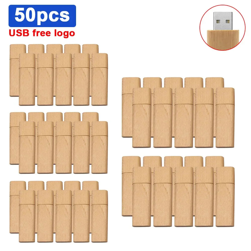 50-Pack Custom Logo Maple Wood USB Flash Drive 4GB–64GB Wood USB Flash Drive PRIMED 8 GB maple