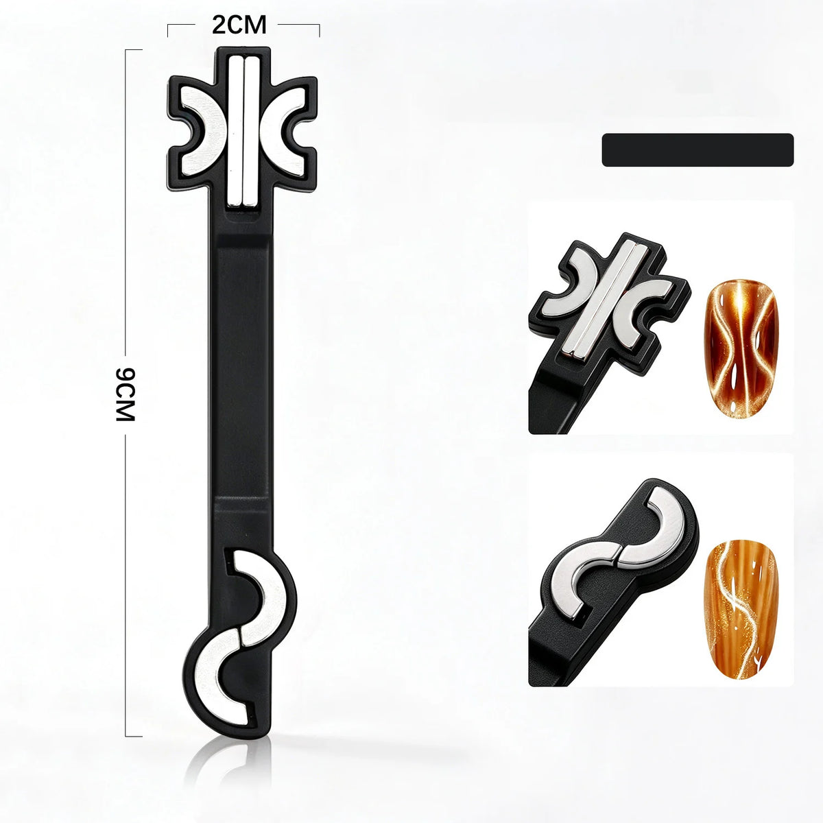 S-Shaped Cat Eye Nail Magnet Wand – Wave & Swirl Patterns