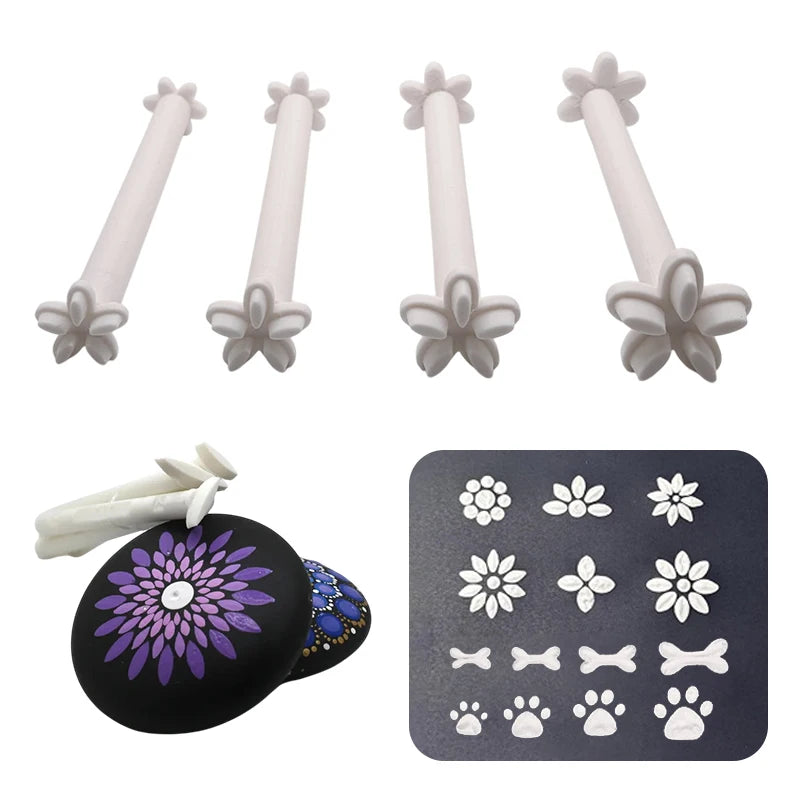 Dot Painting Embossing Stamp Pen Set – Floral DIY Art Tools