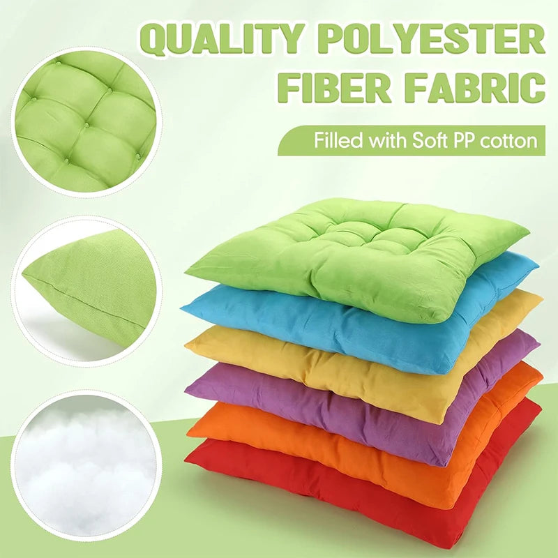 LMETJMA Thick Chair Pad Cushion with Ties – Dining & Floor Chair Pad Cushion PRIMED
