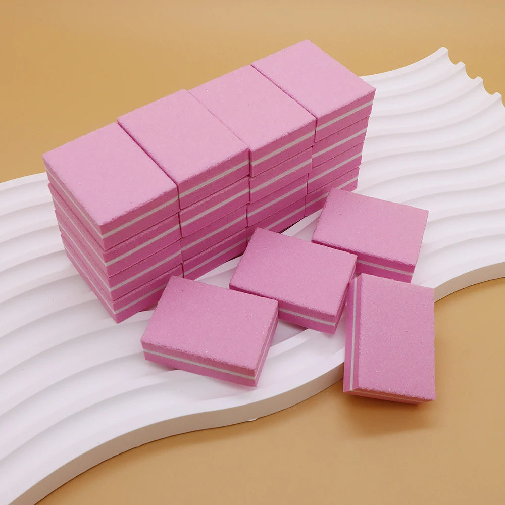 Mini Sponge Nail File Buffer Block 15/30/50pcs 100/180 Grit Nail File Buffer PRIMED