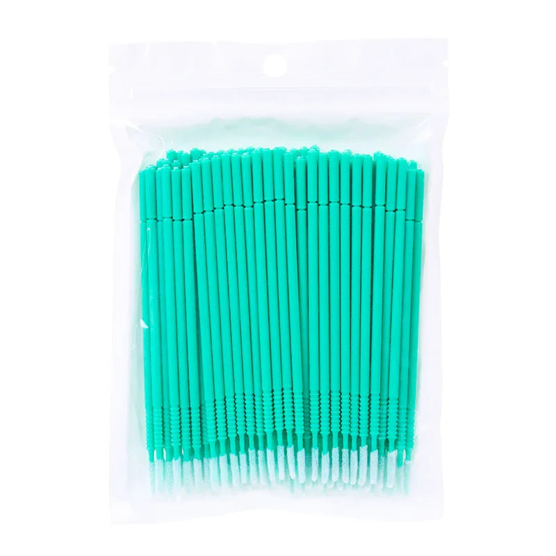 100pcs Microbrush Eyelash Extension Applicator Brushes Lash Applicator Brush PRIMED 100pcs green