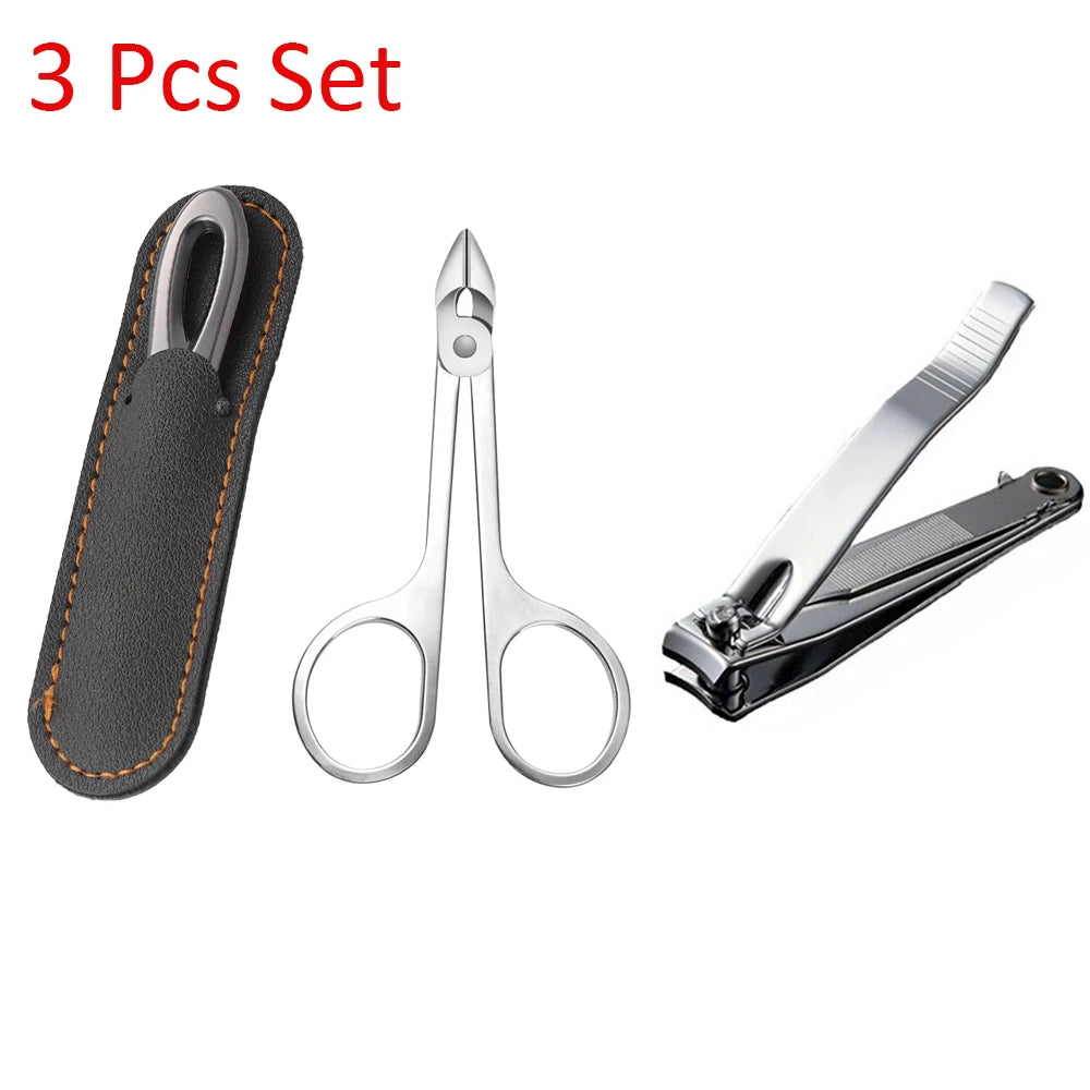 Stainless Steel Double-Sided Nail File with Leather Case