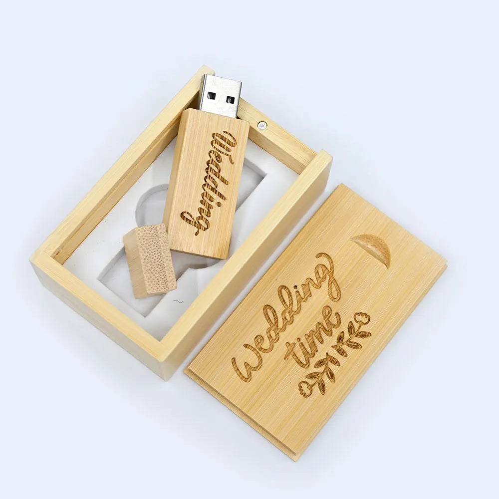 50 Pcs Wooden USB 3.0 Flash Drives Custom Logo 4–128GB Bulk USB Flash Drive PRIMED