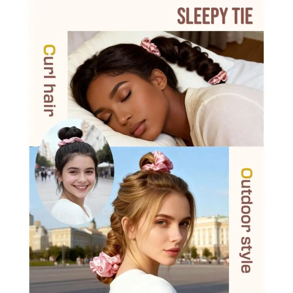 Heatless Silk Satin Hair Roller – Crease-Free Curling Scrunchie Heatless Hair Roller PRIMED