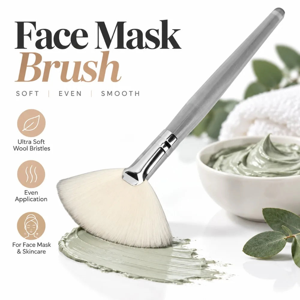 2-Pack Fan Face Mask Brush – Soft Bristles Facial Applicator