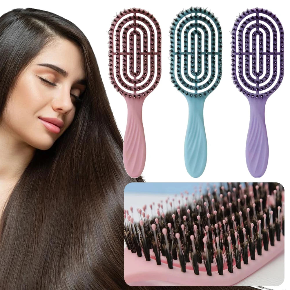Wide-Tooth Scalp Massage Comb – Detangling Anti-Static Hair Brush