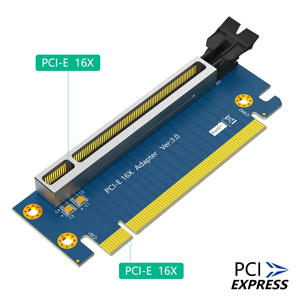 TISHRIC PCIe 3.0 16X to 16X 90° Riser Card – 1U 2U Server PCIe Riser Card PRIMED