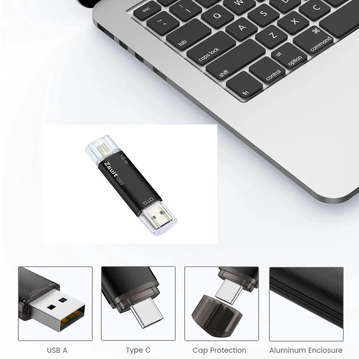 Z-SUIT 2-in-1 USB Type-C & USB 3.0 Metal Flash Drive 128GB