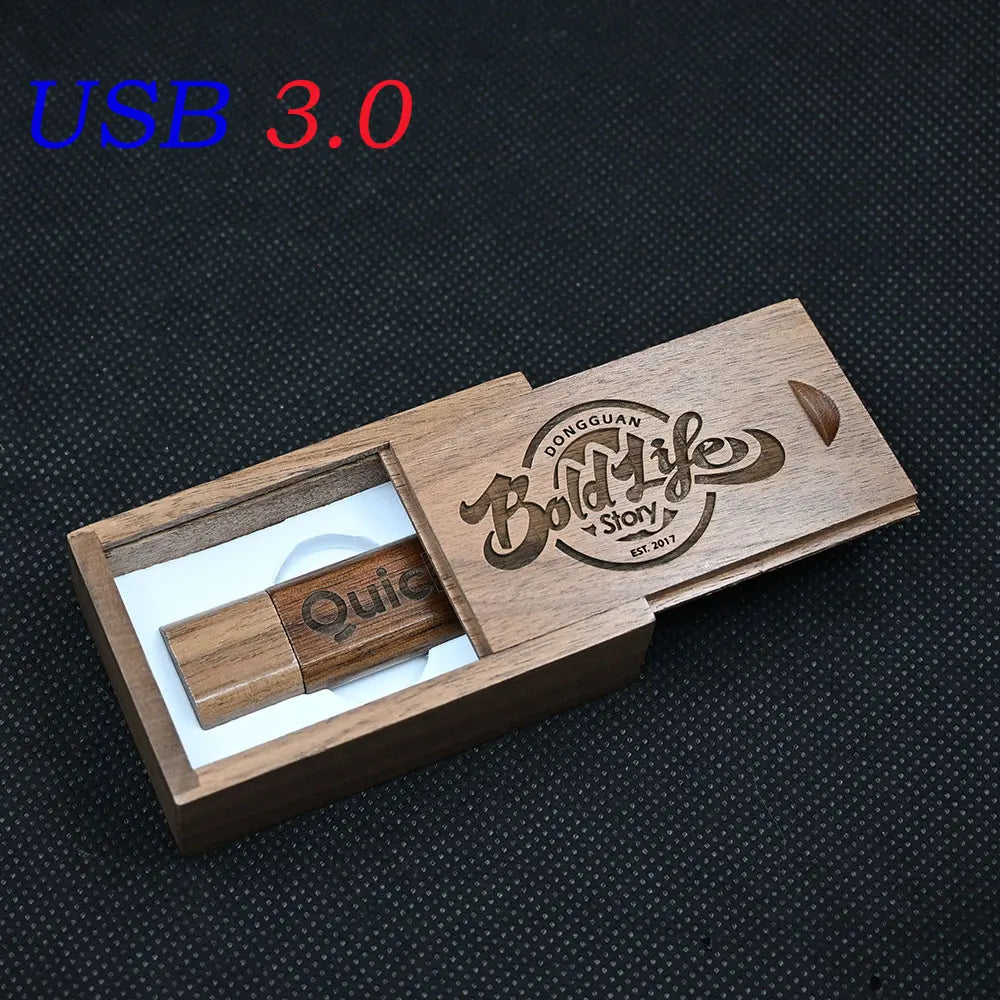 20-Pack Wooden USB 3.0 Flash Drives | Free Custom Logo 4–128GB USB Flash Drive PRIMED
