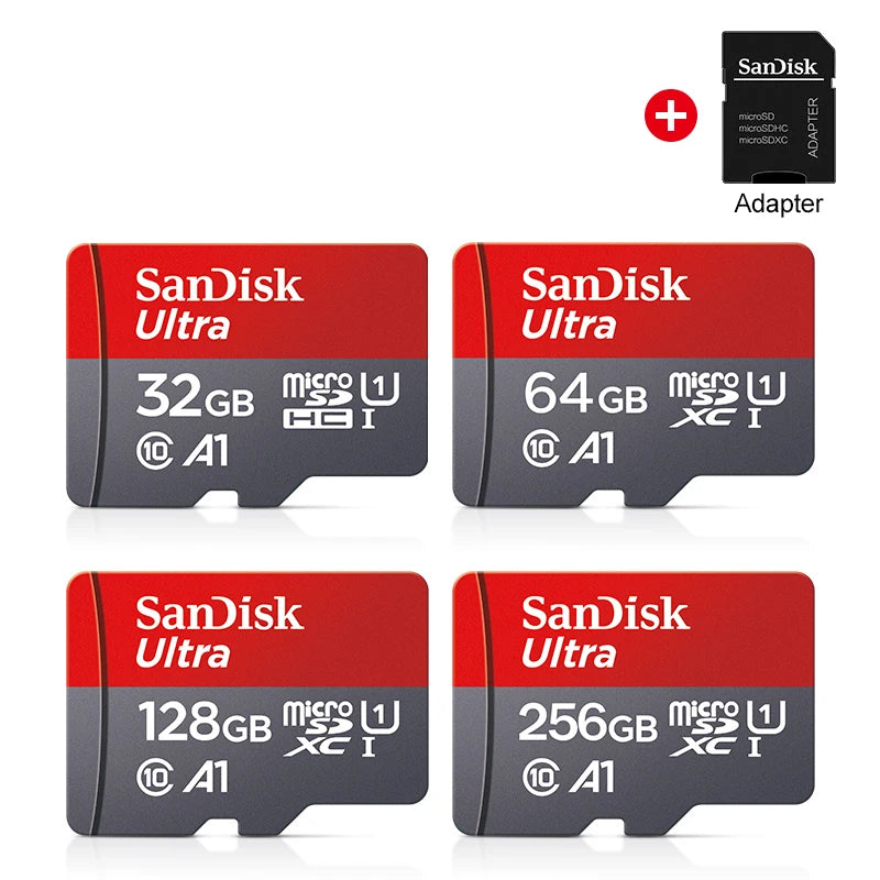 SanDisk Ultra microSD Card 32–256GB A1 U3 with SD Adapter Micro SD Card PRIMED