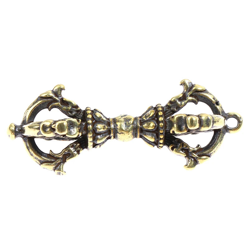 Tibetan Brass Dorje Vajra Ornament | Buddhist Desk Decor