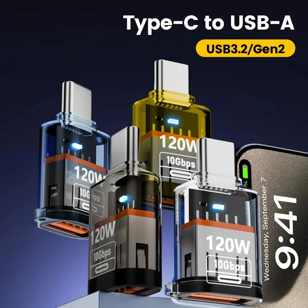 USB 3.2 to USB-C OTG Adapter | 120W Fast Charging 10Gbps USB-C OTG Adapter PRIMED