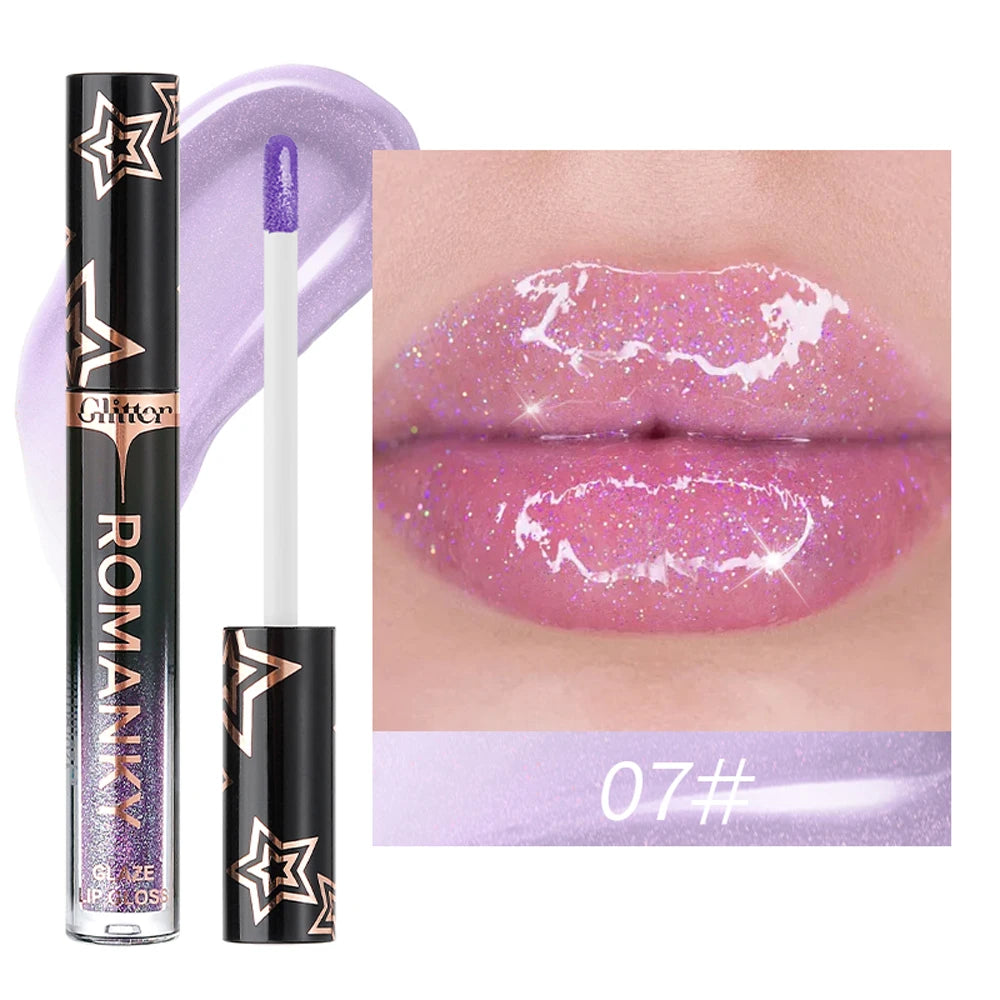 Pearl Metallic Lip Gloss – Waterproof Glitter Mirror Lip Glaze Lip Gloss PRIMED 07 2.3g