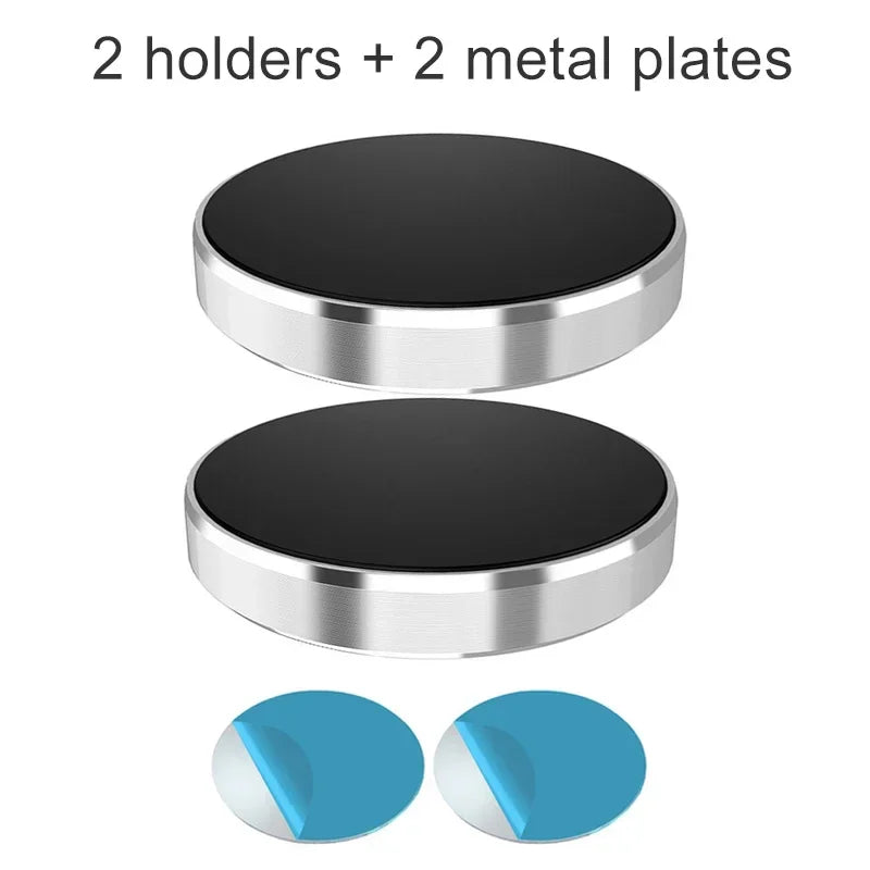 Universal Magnetic Phone Car Mount – Dashboard & Wall Holder PRIMED 2pcs Silver