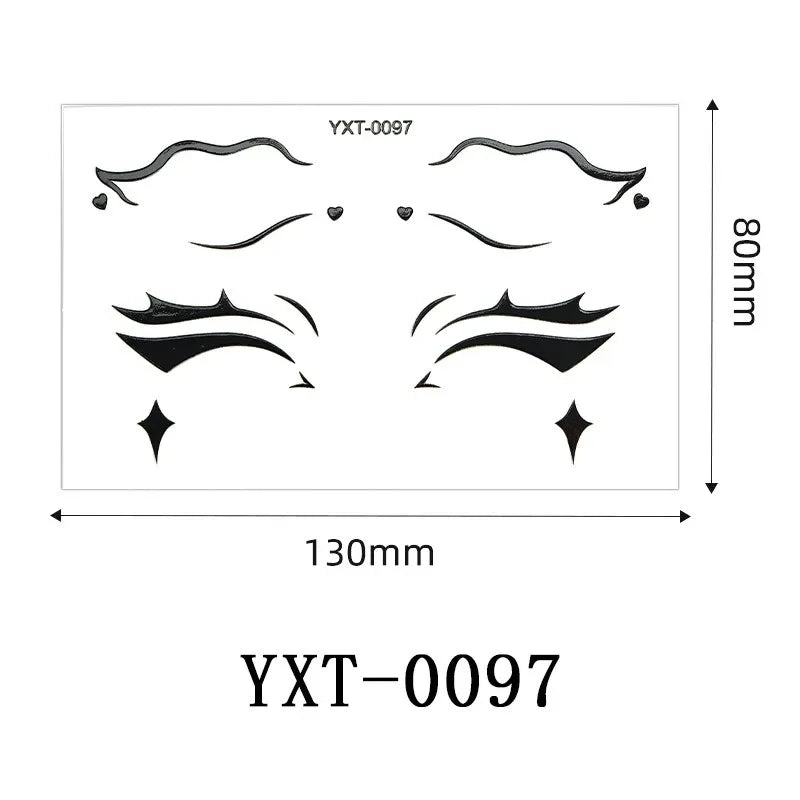 Gothic Metallic Eye Corner Temporary Tattoo Stickers | Cosplay Face Tattoo Stickers PRIMED YXT-097-1Pc