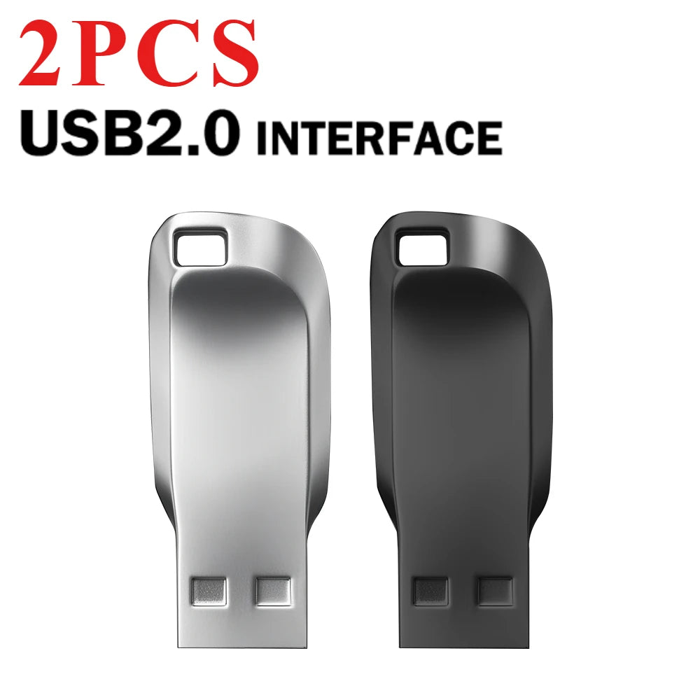 2-Pack Metal USB 2.0 Flash Drive Waterproof | 8GB–128GB USB Flash Drive PRIMED