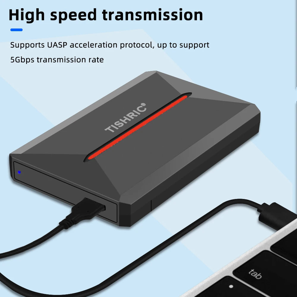 TISHRIC 2.5" SATA USB 3.0 HDD Enclosure | UASP 4TB HDD Enclosure PRIMED