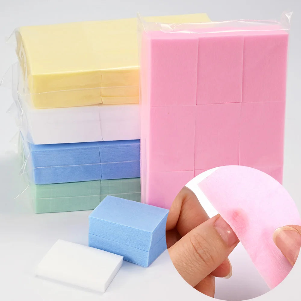 100Pcs Lint-Free Nail Wipes for UV Gel Polish Removal – 5 Colors
