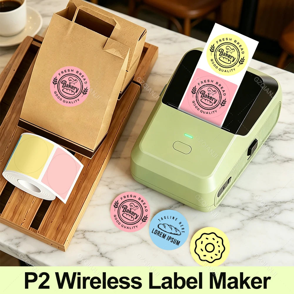 P2 Mini Bluetooth Thermal Label Printer – Inkless Sticker Maker Thermal Label Printer PRIMED