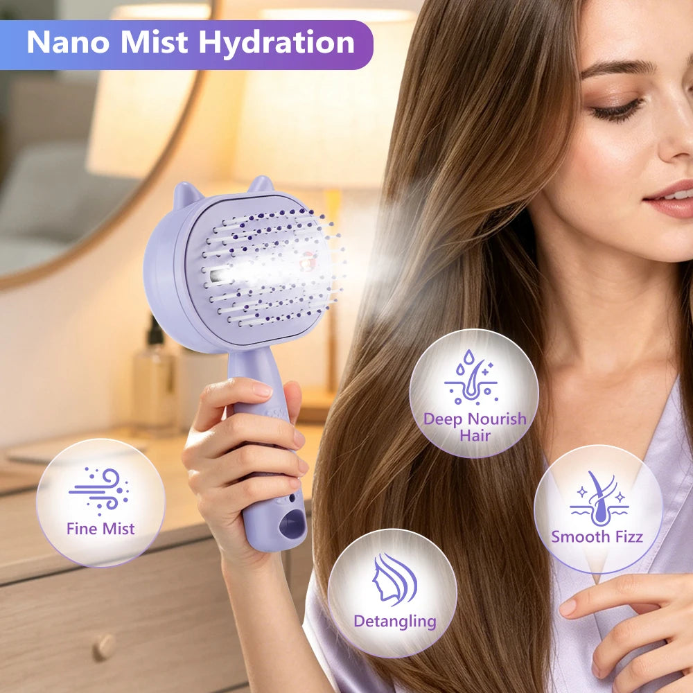 Hailicare 3-in-1 Mist Spray Scalp Massage Comb | Rechargeable Electric Hair Brush PRIMED