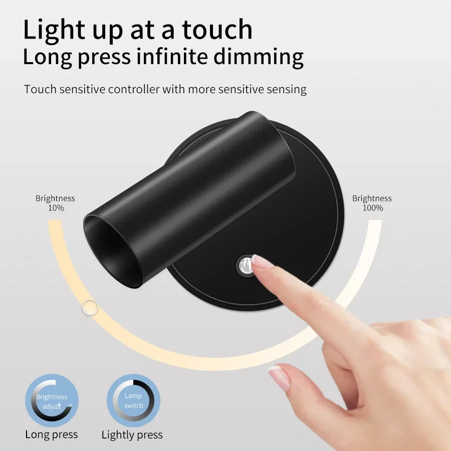 USB Rechargeable Magnetic LED Wall Lamp – Dimmable Touch Switch LED Wall Lamp PRIMED