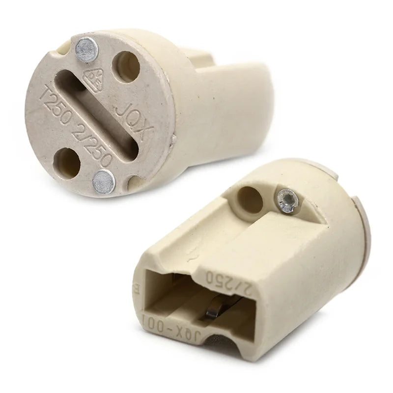 5-Pack G9 Ceramic Lamp Holder Socket 110-220V 3A with Lead Wire Lamp Holder Socket PRIMED