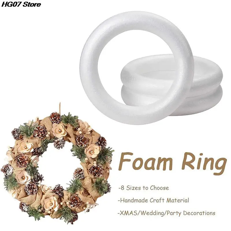 White Polystyrene Foam Wreath Ring – DIY Christmas Crafts