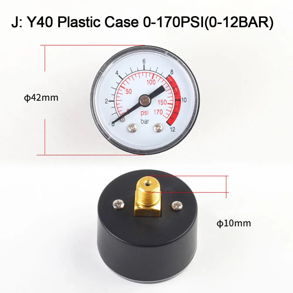 Y40/Y50 Pressure Gauge 0–180 PSI | Air, Gas, Water & Fuel