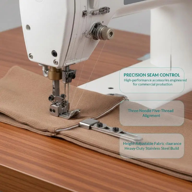 3-Needle 5-Thread Overlock Presser Foot Set | Roll Hem Guide