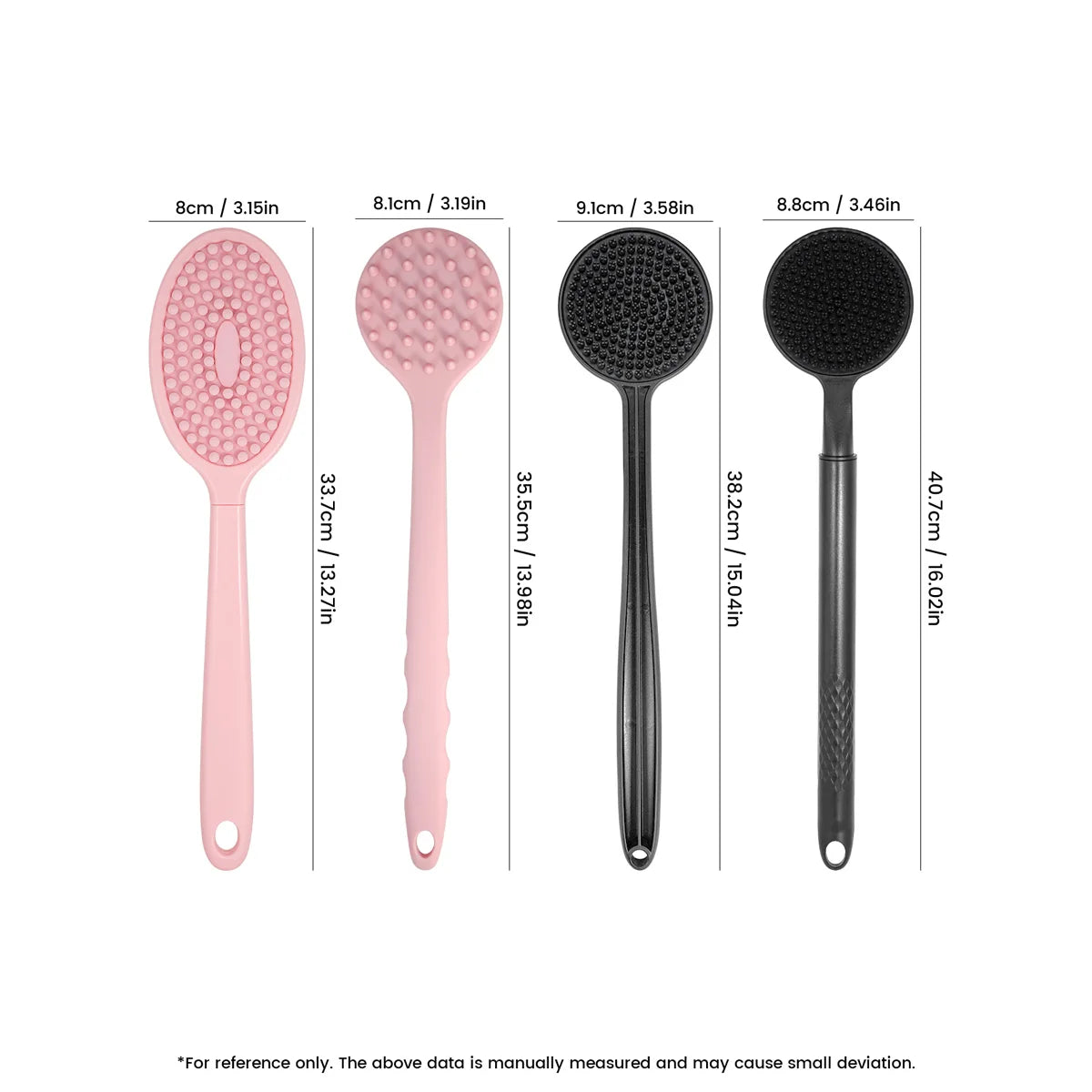 Long Handle Double-Sided Silicone Shower Body Brush Body Scrub Brush PRIMED