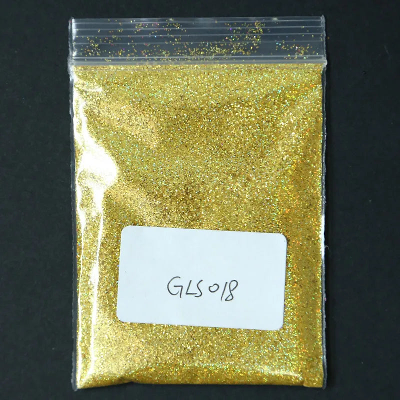 Holographic Nail Glitter Powder 10g – Silver & Gold Laser