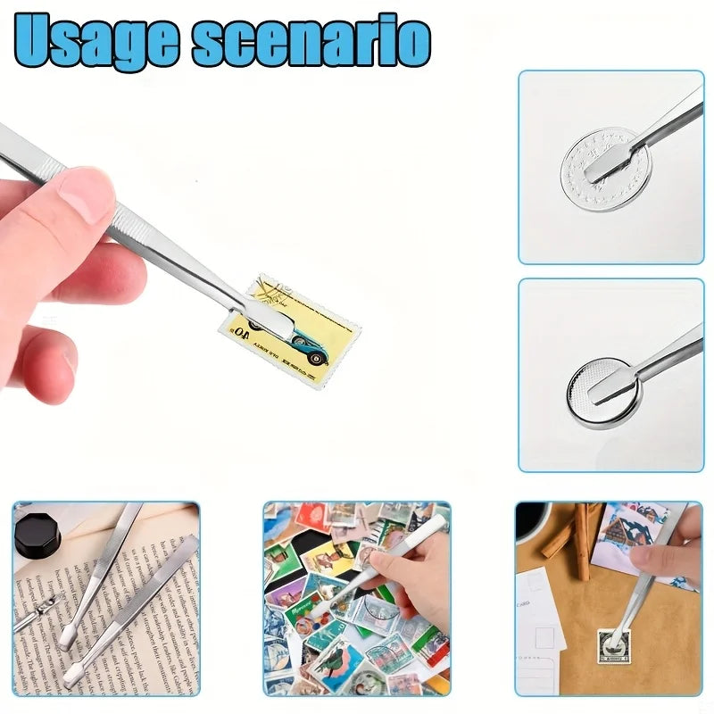 Stamp Tweezers Flat Wide Tip – Philately, Coins & Photos Tool