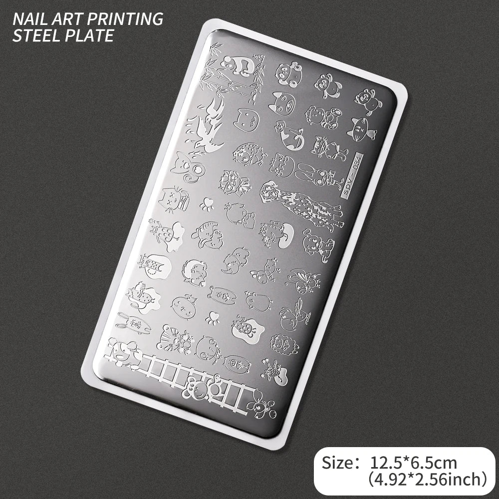 Nail Art Stamping Plate – Waves, Florals & Animal Designs